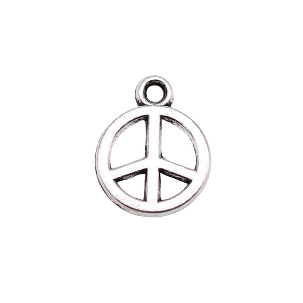 

Pendants Peace Sign Charms Alloy Crafts For Hippie Themed Jewelry Making A09-40pcs-10.6x8.4mm