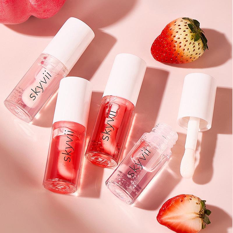 1 Pcs Portable Crystal Jelly Lip Oil Cute Moisturizing&Desalinating Lip Line Lipstick Big Brush Shining Liquid Lipstick ZH
