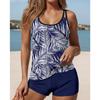 Women's Swimwear Tankini 2 Piece Swimsuit  Flower Pattern Print Vacation Bathing Suits