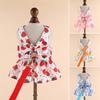 Cute Dog Dress Summer Outdoor Activities And Leash Set with Bowknot Decoration Pet Cat Princess Dress for Spring