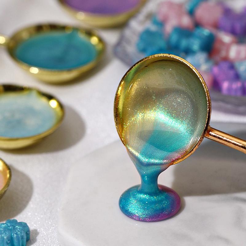 100pcs Aurora Cherry Blossom Fiery Lacquer Wax Pellets, Fiery Lacquer Stamp Sealing Wax Aurora Polarized Gold Sealing Wax