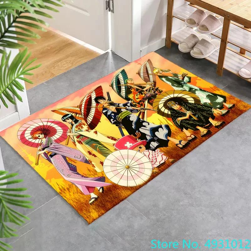 Creative 3D Cartoon Carpet  Anime One Piece Ace Anime Print Living Room Bedroom Decoration Rug Children Anti Slip Crawling Mat