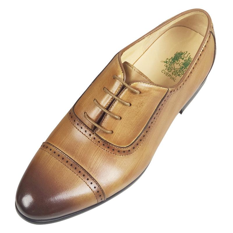 

Fashion NEW 2025 Summer Style Men Formal Business Leather Shoes Retro British All Match Genuine Leather Men Brogue Oxfords Yellow 38 жёлтый