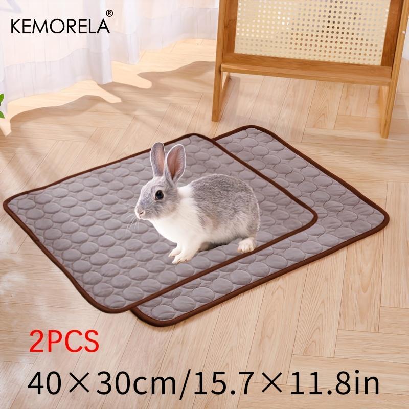 

KEMORELA 2PCS 40x30CM Pet Cooling Mat - Washable, Breathable and Sweat-Absorbent for Rabbits, Guinea Pigs Hamsters