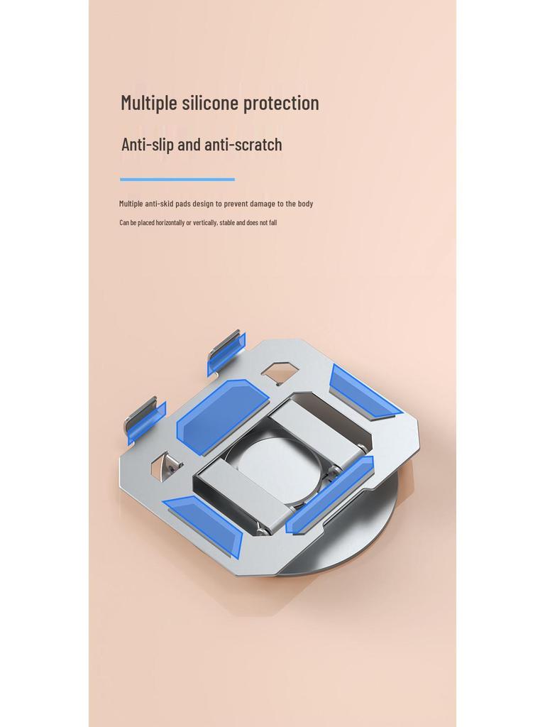 Universal 360° Rotating All-Metal Tablet Stand for Desktop Lifting, Folding, and Live Broadcasting