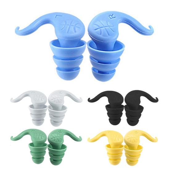 1 Pair Swimming Ear Plugs Waterproof Silicone Washable Reusable Noise Reduction Work Study