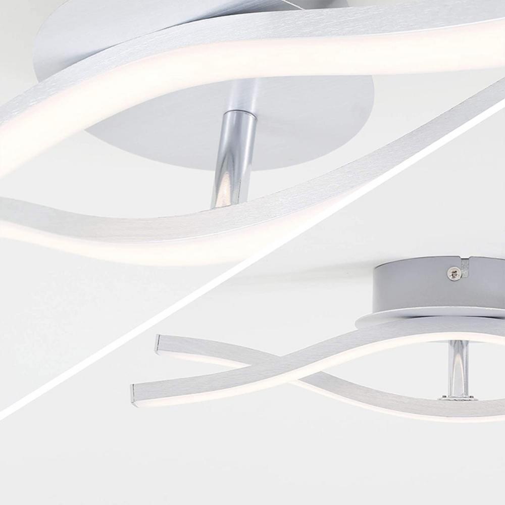 LED Ceiling Light 12W 24W Curved Design Ceiling Lamp Modern Living Room Lamp 6000K Cold White for Dining Room Bedroom Balcony