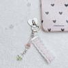Cute Strawberry and Butterfly Phone Charm Charming Lace and Bead Keychain Phone Strap with Strawberry and Tulip Ornament