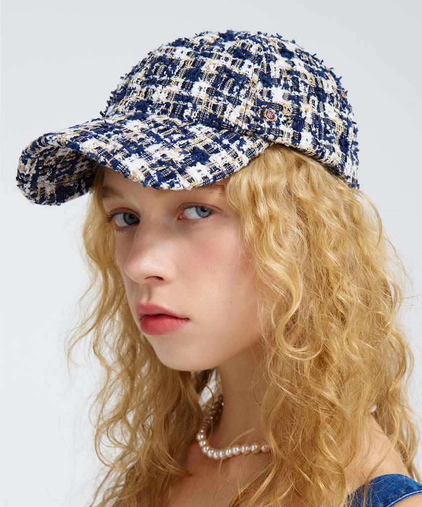Hwaiteusaenjeu Purple Label Parika Tweed Ball Cap Chloe Navy