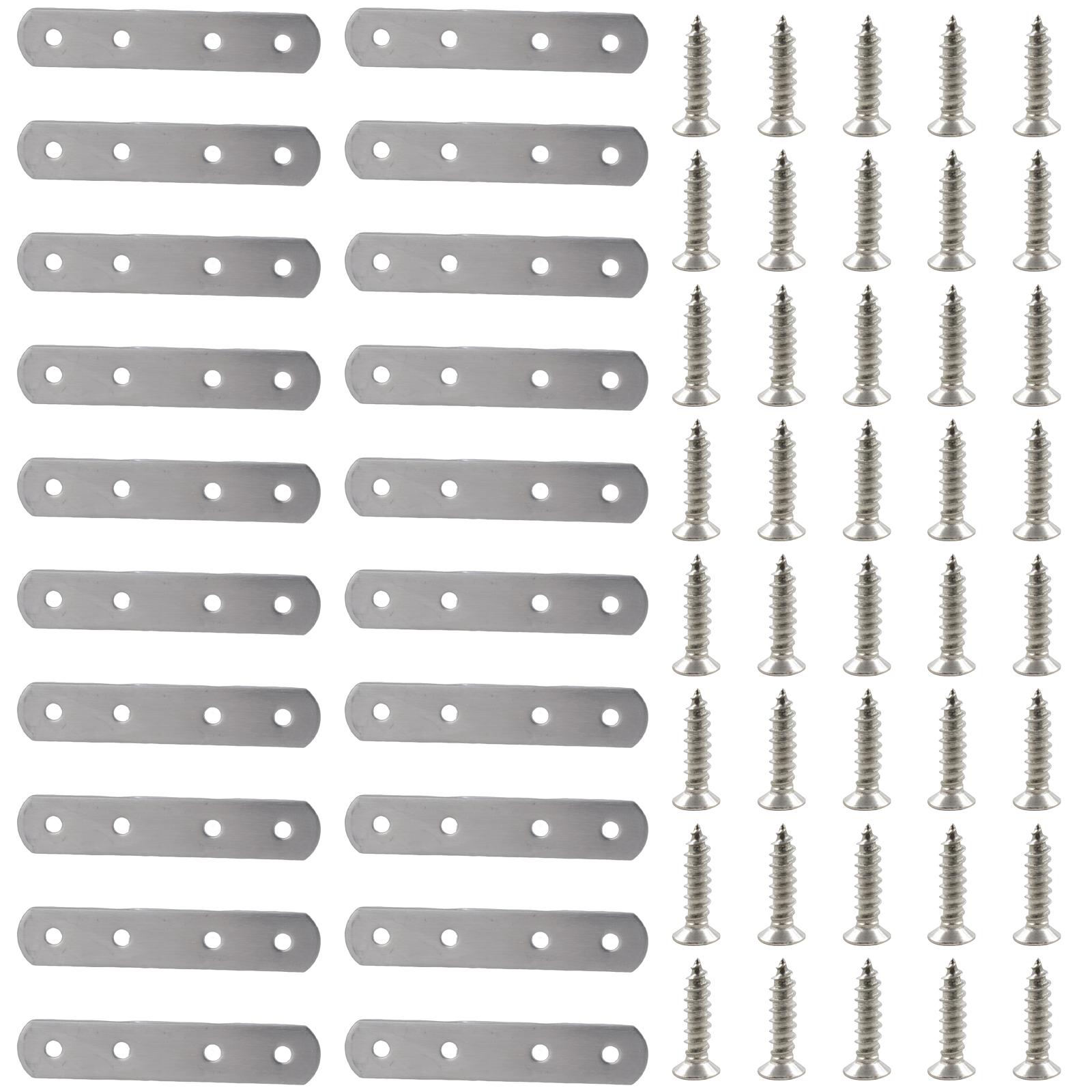 

20 штук Многоцелевые прямые крепежные скобы Прочные соединители из нержавеющей стали для укрепления мебели B