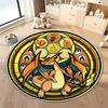 1PC Cute PokemonEevee Charizard Print Round Rug Living Room Bedroom Decor Indoor Floor Mat Decor Carpet for Teens  Adult Gifts