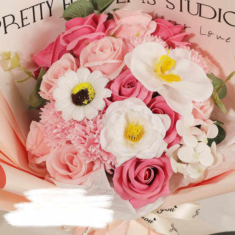 Valentine's Day Bouquet for Girlfriend Rose Soap Bouquet Mothers Day Gift Simulated Bouquet Creative Gift Artificial Flowers