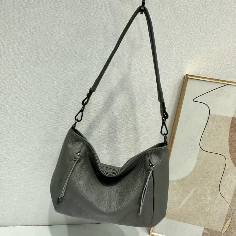Women's Top-Grain Leather Crossbody Shoulder Bag | Large Capacity Solid Color | European American Fashi Commuter Handbag