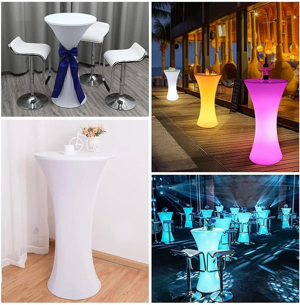 Cocktail Round Tablecloth L Spandex Stretch High Top Round Table Cover for Wedding Banquet Birthday Outdoor Party Bar Fair Table