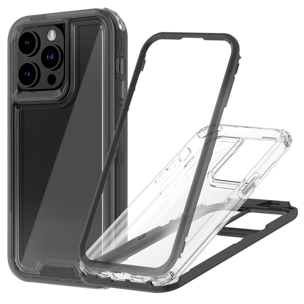 For iPhone 15 Pro Case Detachable 2-in-1 TPU+PC Clear Drop-Proof Phone Cover