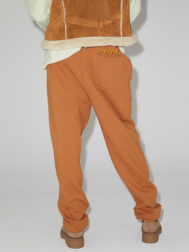 NOHANT Logo Embroidery Jogger Pants Brown