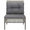Garden Center Sofa with Cushions Grey Poly Rattan