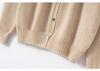 Women's 100% Pure Cashmere Round Neck Cardigan – Autumn/Winter Age-Reducing Knitwear