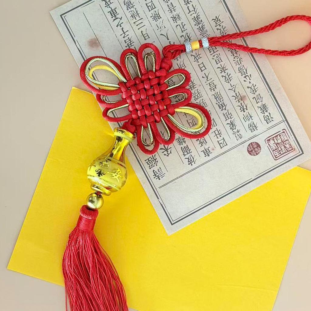 Chinese Knot Red Pendant with Tassel - Decorative Lantern Hanging Ornament for Living Room