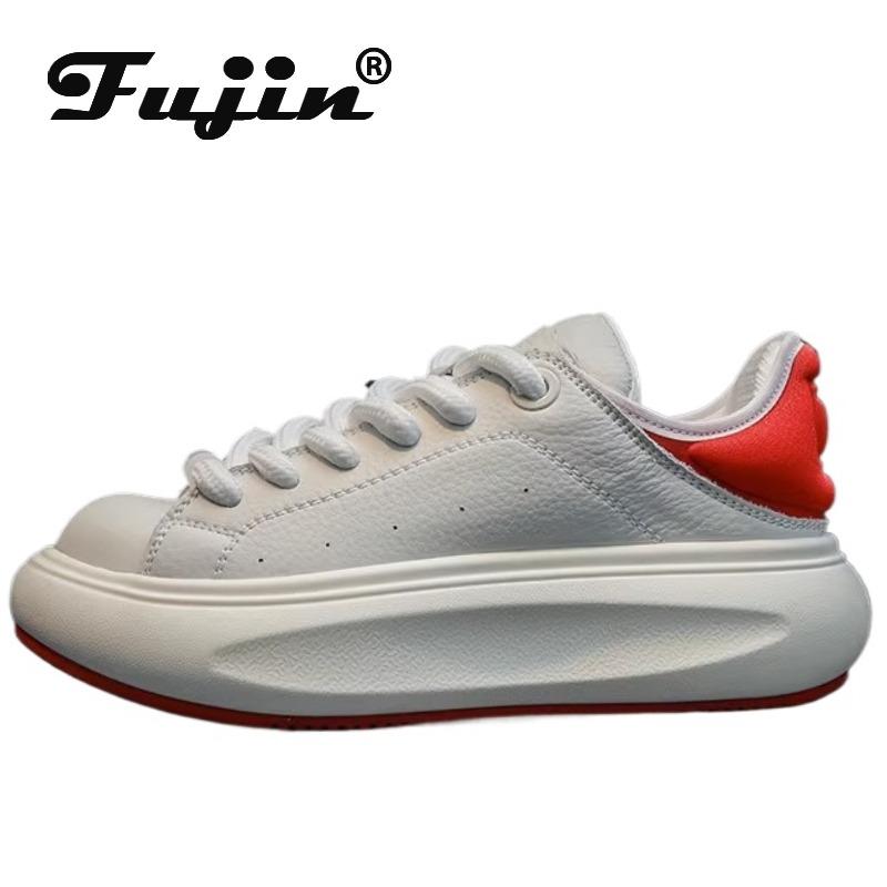 Кроссовки женские толстые из натуральной коровьей кожи разных цветов на платформе — фото 3