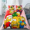 Funny Animated Family Bedding Set For Adult Kids, Boys The S-Simpsons Duvet Cover Set,White Bedding Set With Pillowcases 75*50Cm