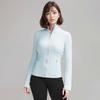 Women's Spring Yoga Sport Jacket - Tight Fit, Casual Jogging, Breathable, Zippered, Stand-Up Collar, Long Sleeve.