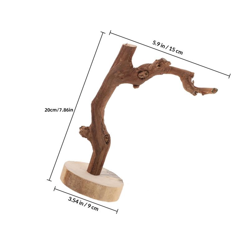 Parrot Perch Stand Wooden Strong Stable Base Bird Training Perch Indoor Desktop Parrot Standing Rack Bird Training Stand