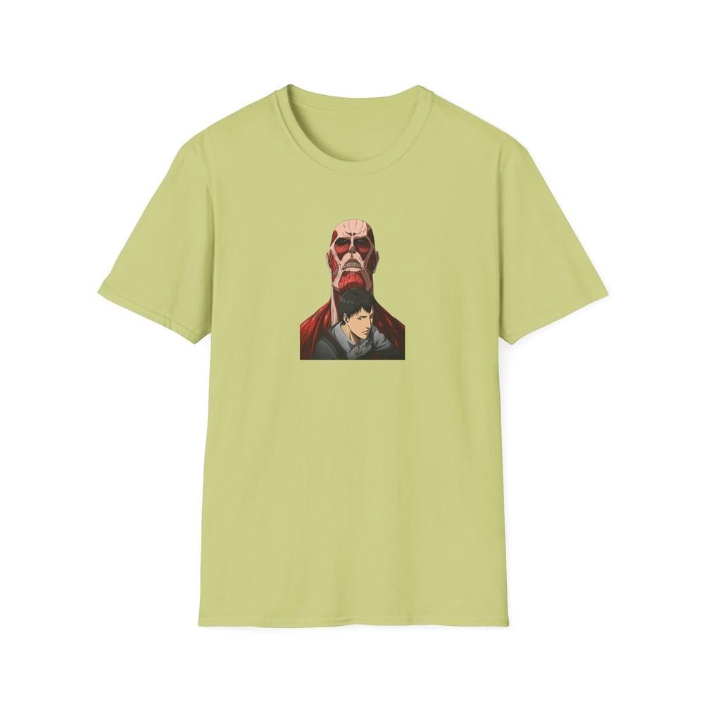 Unisex Jl Anime TShirt Softstyle Front And Back Berthold Colossal Titan S