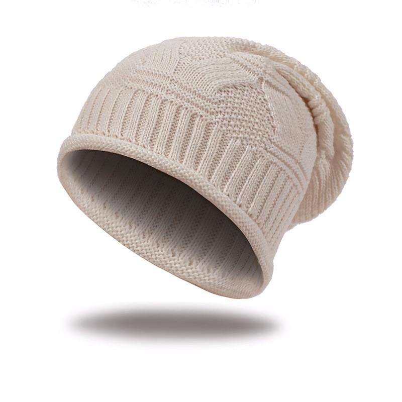 Womens Chunky Knit Beanie Hat Winter Warm Windproof Ear Cover Slouchy Cap In Acrylic
