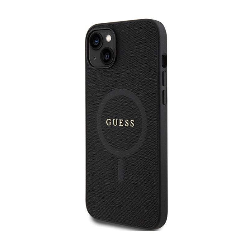 Guess Saffiano Magsafe - Etui Iphone 15 Plus (Czarny)
