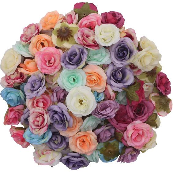 

100 шт. Головки искусственных роз, головка цветка, искусственный цветок, шелковый цветок для короны, скрапбукинга, свадьбы, домашнего декора, DIY гирлянды, головного убора