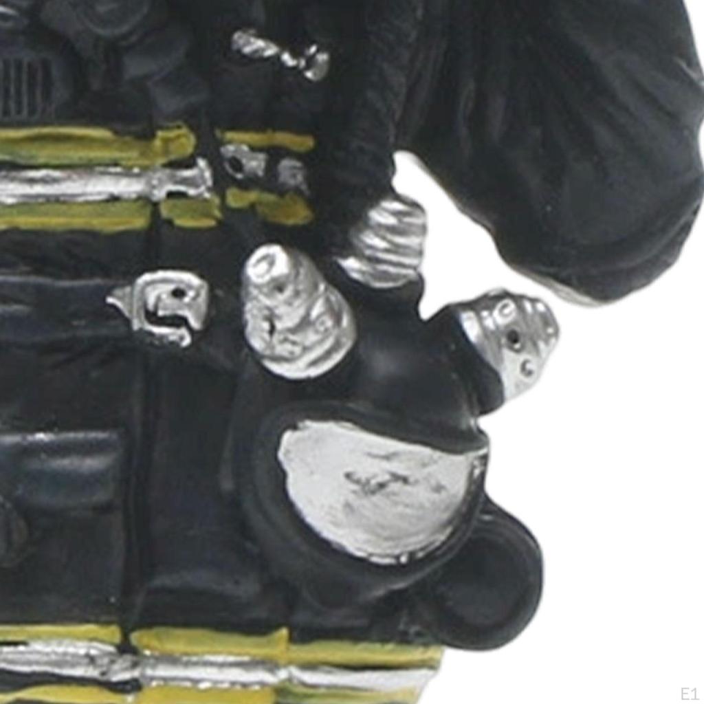 Firefighter Statue Resin Ornament Housewarming Gift Realistic Modern Figure Sculpture Fireman