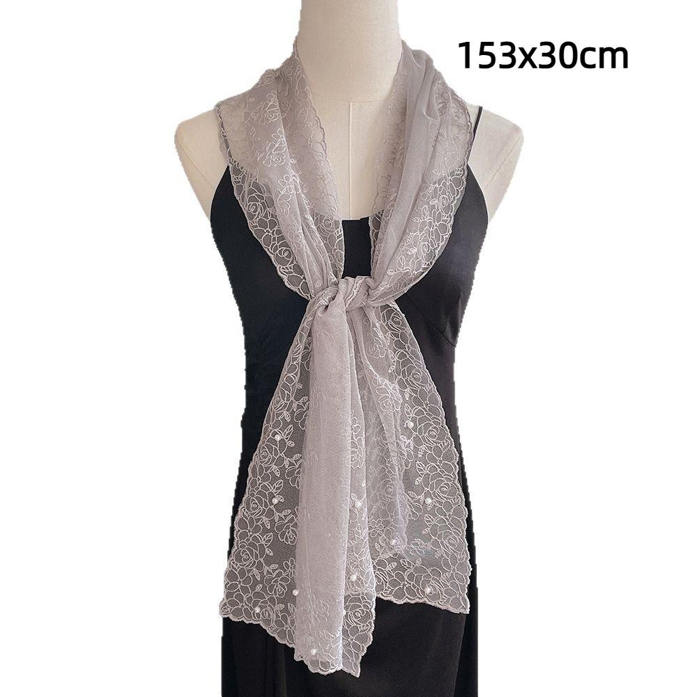 Soft Small Long Scarf Spring Summer Women Lace Shawl Sweet Thin Silk Scarf Neck Protection