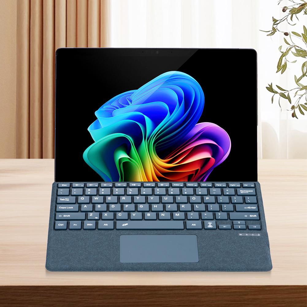 Bluetooth-Compatible Ultra-Slim Keyboard with Touchpad Type C Charging 7-Color Backlight for Microsoft Surface Pro 8/9/X/10/11