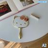 Sanrio High Beauty Hello Kitty 3D Folding Mirror Portable Handheld Makeup Mirror Kawaii Cartoon Anime Style Mirror Girl Gift