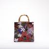 Vintage Bamboo Handle Bag Elegant Embroidered Clutch Colorful Sequin  Party Purse for Women