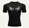 Y2K Compression Shirt Men Fitness Gym Skeleton Sport RunningSleeve T-Shirt For  T-Shirt Rashgard Tops Tee Quick Dry Short Men