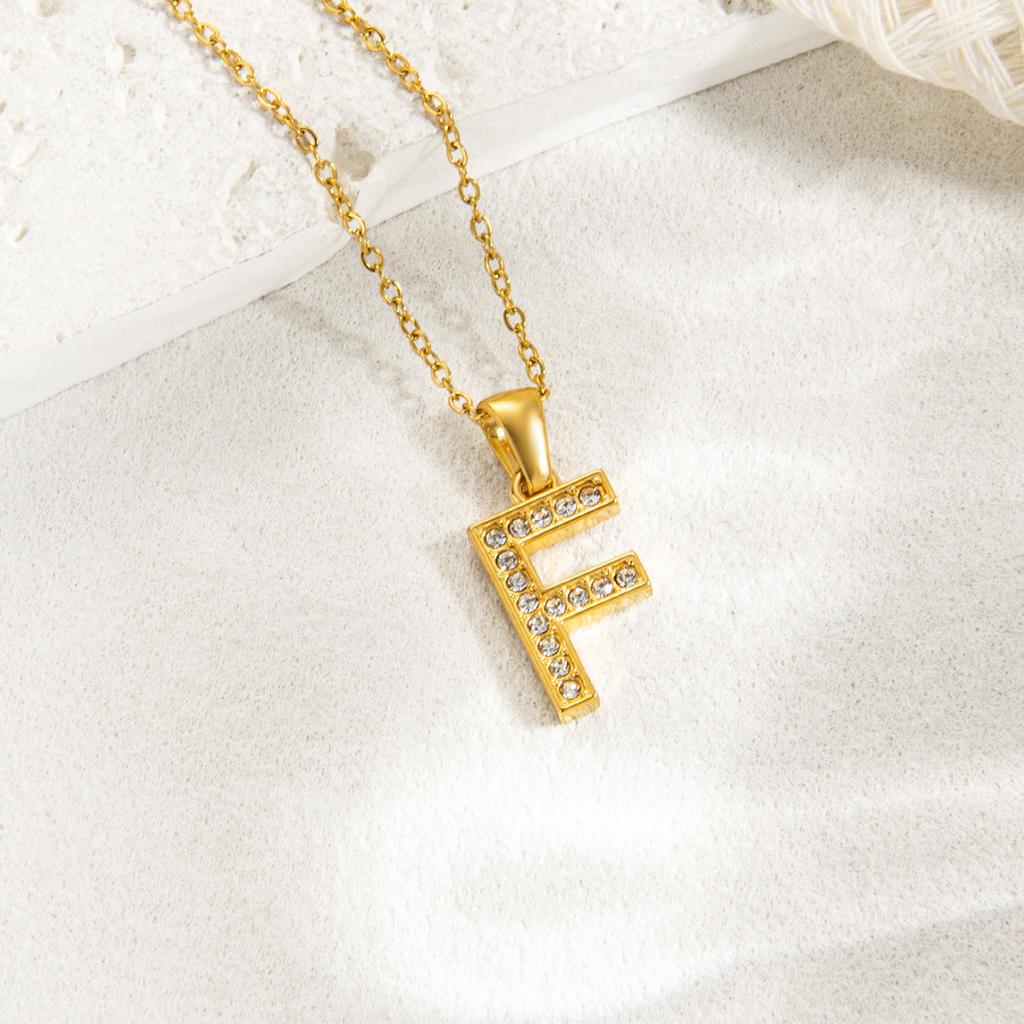 1pc Fashion Shining A-Z Letter Pendant Charm Necklace 26 Initial Alphabet Name Clavicle Chain Party Valentine's Day Jewelry Gift