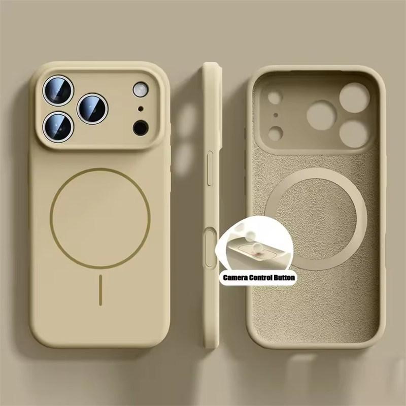 For iPhone 17 ProMax Liquid Skin Feel Magsafe Case For 13 14 15 16 Pro Max Plus 17Pro Air Magnetic Charging Comfort Touch Cover