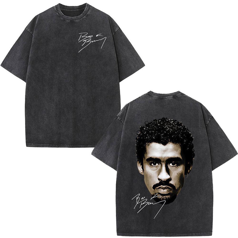 Rapper Bad Bunny Vintage Prané Tričko DTMF DeBi TiRAR MaS FOToS Trička Pánské Hip Hopové Módní Tričko Oversized Streetwear
