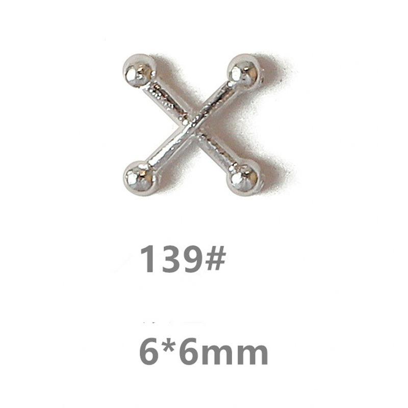 100Pcs 3D Punk Silver/White/Black/Gold Metal Parts Manicure Accessoire Nail Decoration Alloy Retro Circle Nails Art Charms