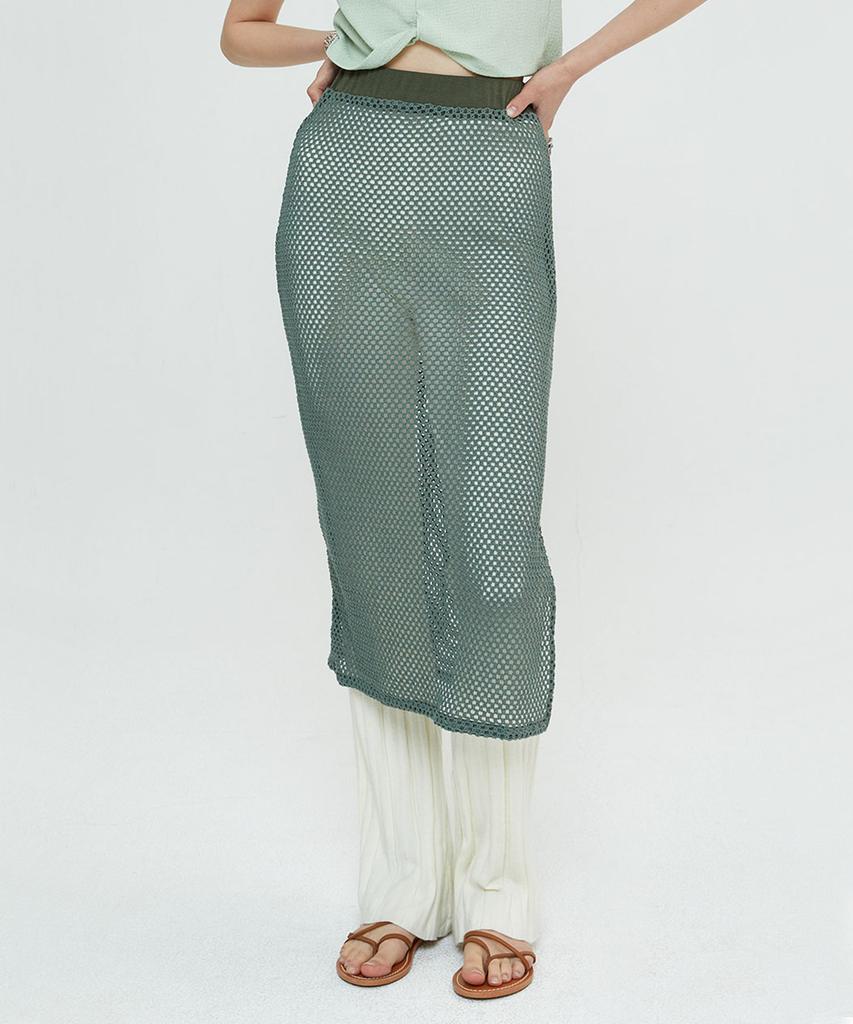 Sperone Woman Crochet Skirt (Khaki)