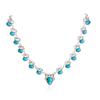 Female Creative Personalized Necklace Alloy Set With Turquoise Fashion Bohemian Style Flower Necklace Pendant Daily Jewelry Gift