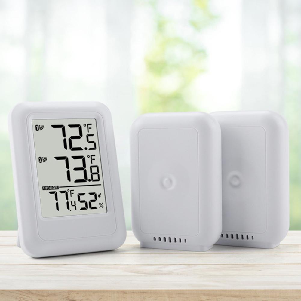 Wireless Weather Station Indoor Outdoor Thermometer Foladable Stand Inside Outside Thermometer 100m Range for Home Office