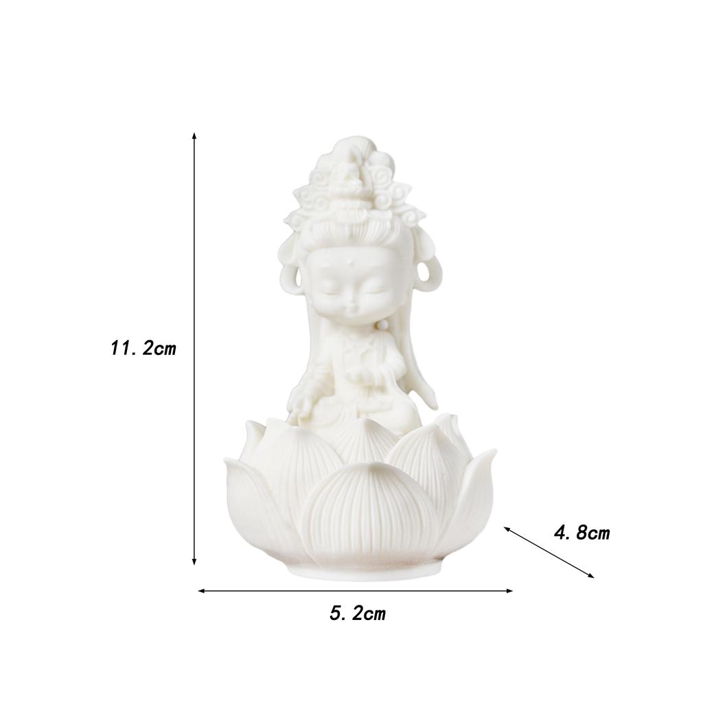 Mini Buddhism Figurine Statue Car Decoration Decorative Lifelike Resin Miniature Crafts Dolls Meditating Statue for Bedroom