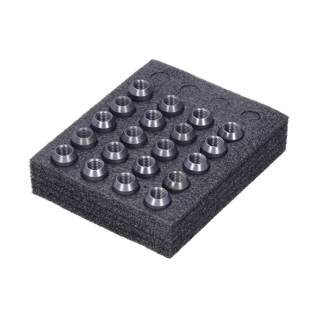 20pcs Wheel Lug Nuts M12x1.5 Thread 1.3in Height 7075 T6 Aluminum Locking Lug NutsTitanium Color