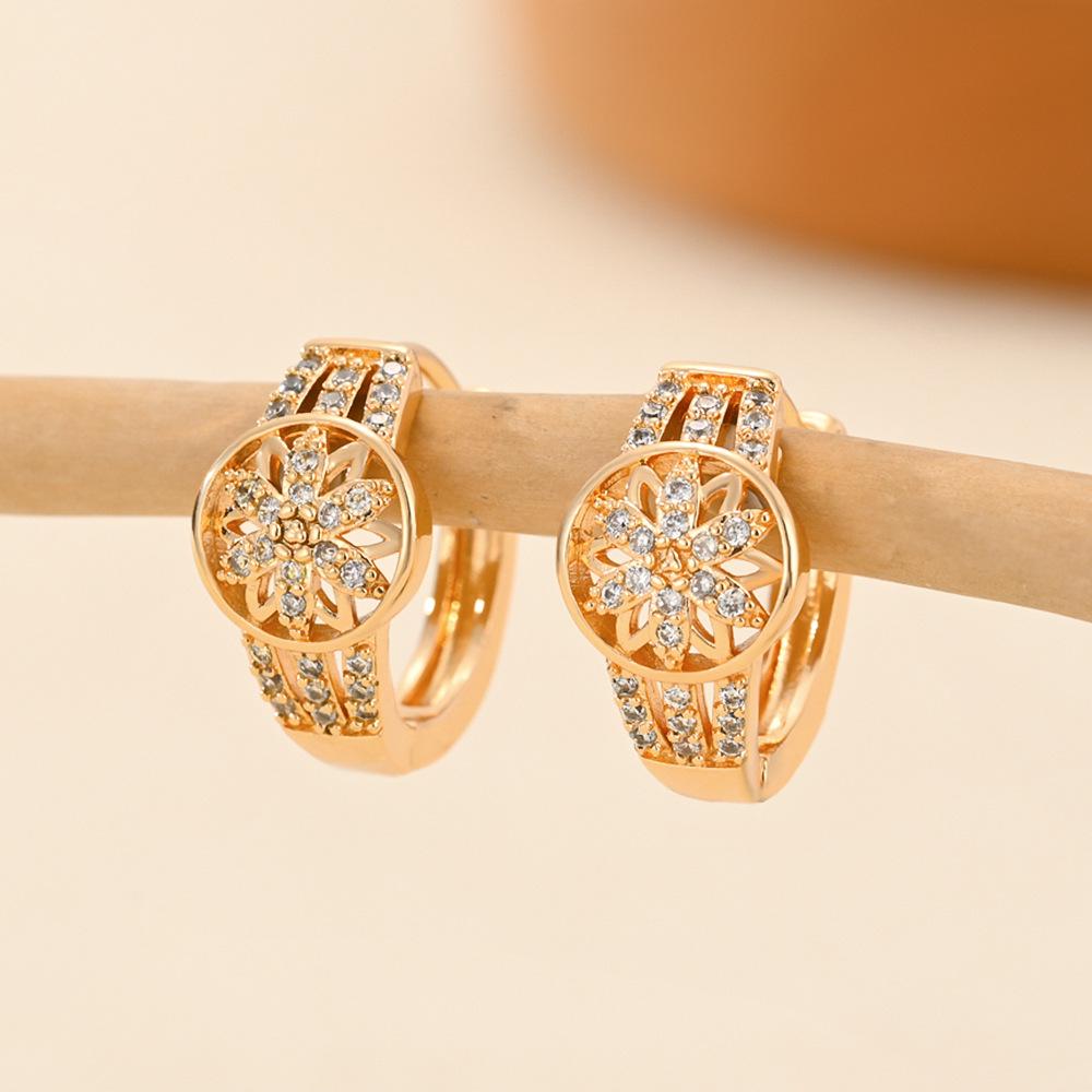 Gold Multi-Style Zircon Hoop Earrings for Women