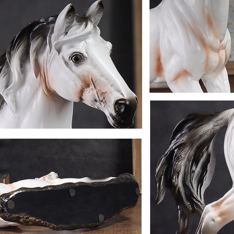 Sculpture de cheval vintage en résine style chinois, décoration de maison pour chambres, bureaux et bureaux, objets de collection d'art