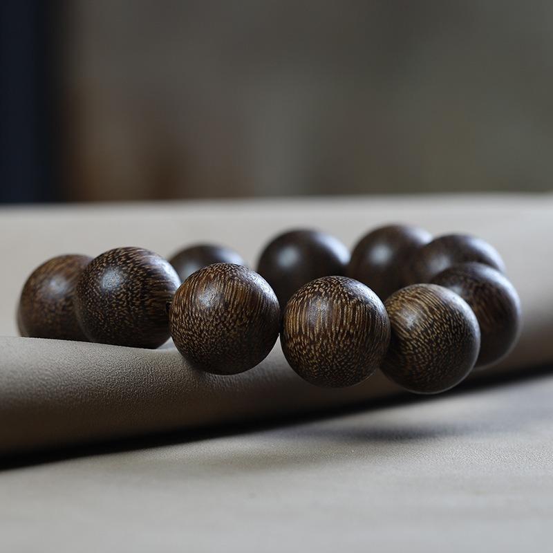 Nha Trang Bai Qinan Agarwood 20 Bracelet, Submerged Old Material Wenwan Men's and Women's Single Circle Buddha Beads, Bracelet