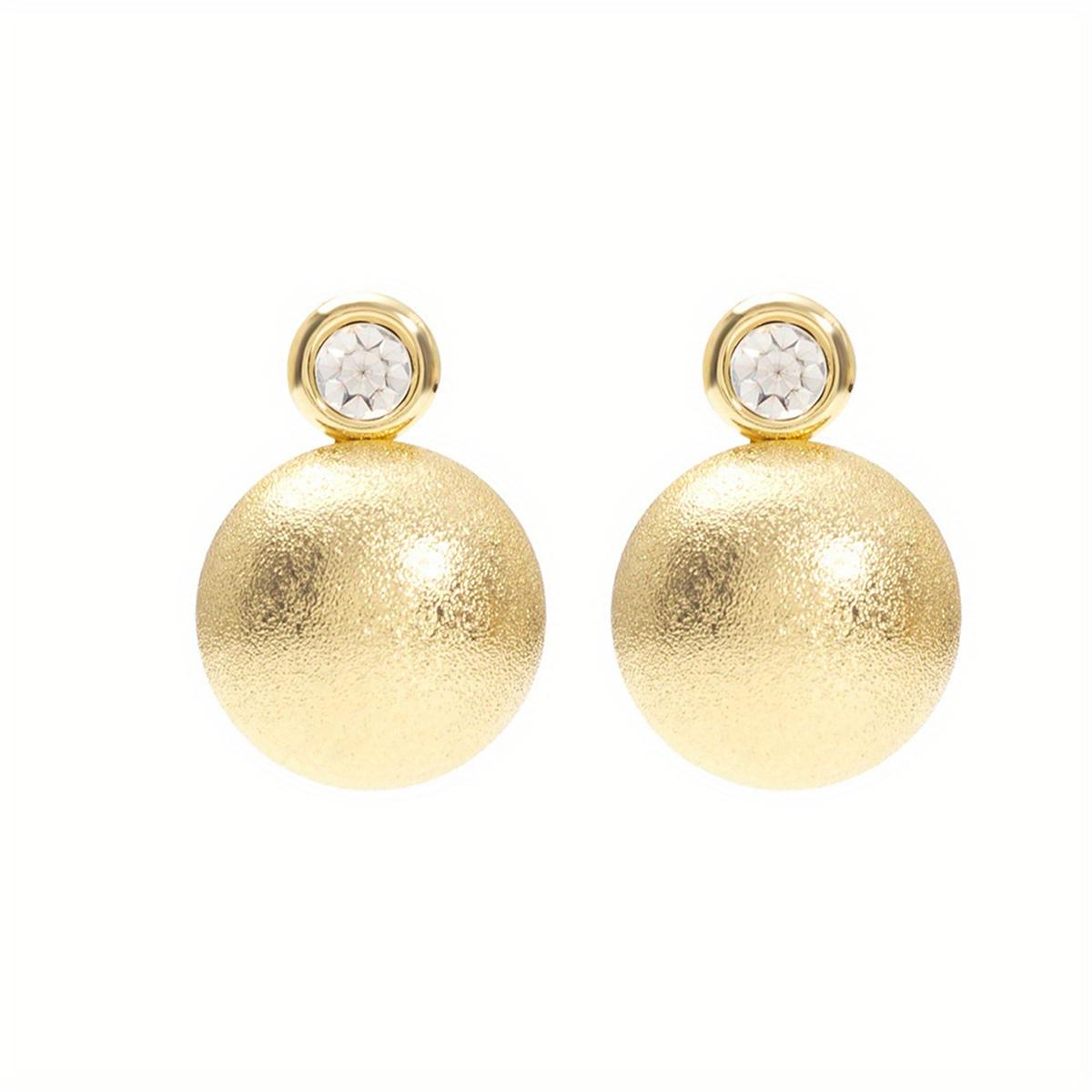 

1 пара серег с круглыми бусинами и фианитами, идеальный подарок для друзей, семьи и близких на особые случаи